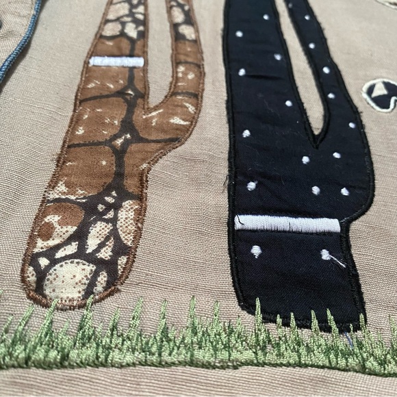 🌈4/$20🌈 Vintage 90s/Y2K CAT Applique Star Embroidered Kitsch Denim Shirt 2X - Picture 8 of 13